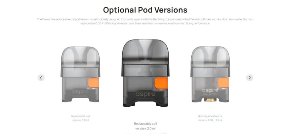 Flexus Pro pod versions